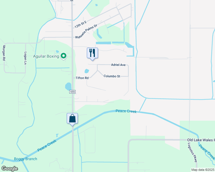 map of restaurants, bars, coffee shops, grocery stores, and more near 329 Gretna Lane in Winter Haven