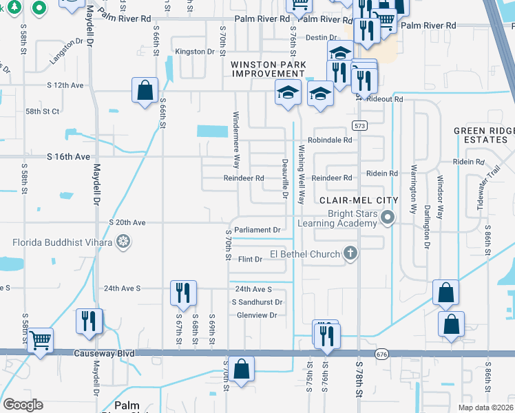 map of restaurants, bars, coffee shops, grocery stores, and more near 1708 Julian Lane Drive in Tampa