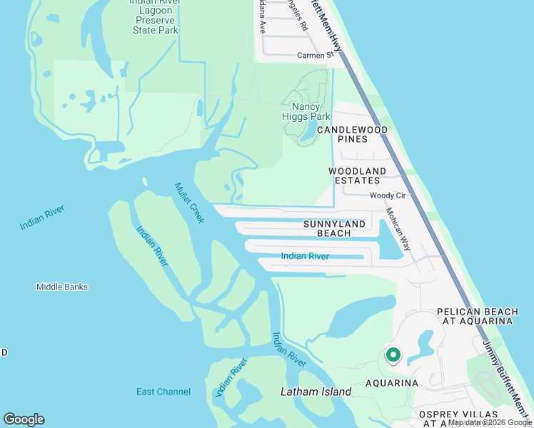 map of restaurants, bars, coffee shops, grocery stores, and more near 411 Nikomas Way in Melbourne Beach