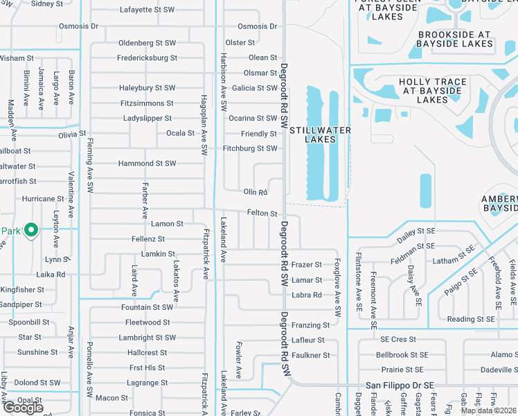 map of restaurants, bars, coffee shops, grocery stores, and more near 271 J T Sancho Street Southwest in Palm Bay