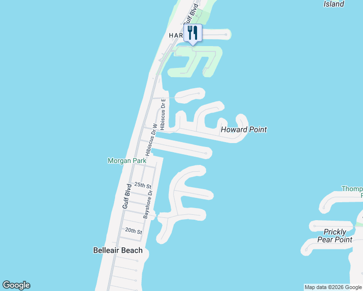 map of restaurants, bars, coffee shops, grocery stores, and more near 217 Howard Drive in Belleair Beach