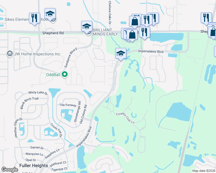 map of restaurants, bars, coffee shops, grocery stores, and more near 2000 Par Place in Mulberry