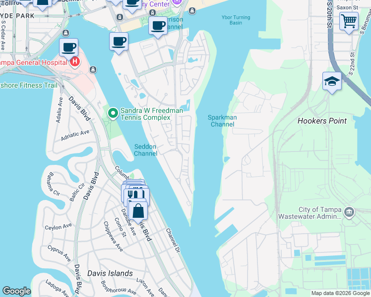 map of restaurants, bars, coffee shops, grocery stores, and more near 945 Hemingway Circle in Tampa