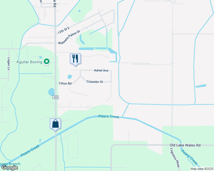 map of restaurants, bars, coffee shops, grocery stores, and more near 352 Columbo Street in Winter Haven