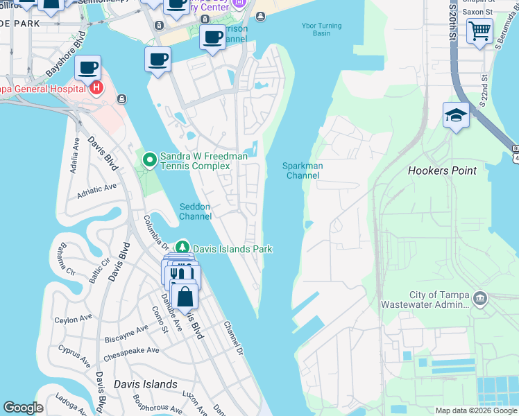 map of restaurants, bars, coffee shops, grocery stores, and more near 945 Hemingway Circle in Tampa