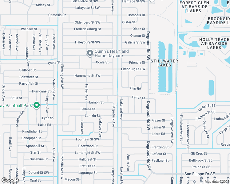 map of restaurants, bars, coffee shops, grocery stores, and more near 2625 Hagoplan Avenue Southwest in Palm Bay