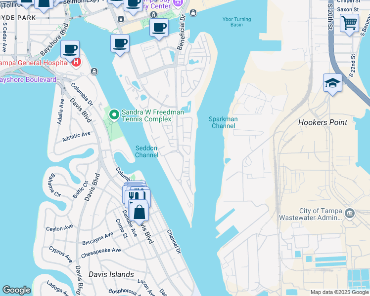 map of restaurants, bars, coffee shops, grocery stores, and more near 945 Hemingway Circle in Tampa