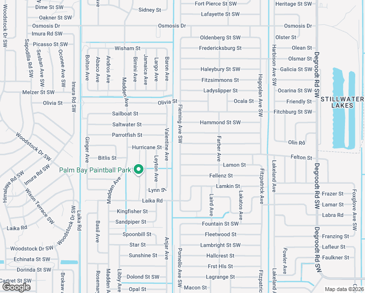 map of restaurants, bars, coffee shops, grocery stores, and more near 2684 Fleming Avenue Southwest in Palm Bay