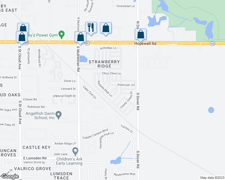 map of restaurants, bars, coffee shops, grocery stores, and more near 3501 Station Drive in Valrico