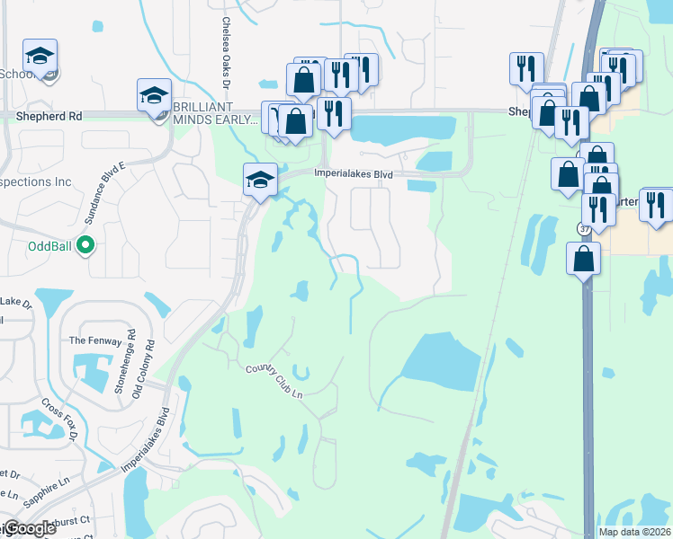 map of restaurants, bars, coffee shops, grocery stores, and more near 6123 Topher Trail in Mulberry