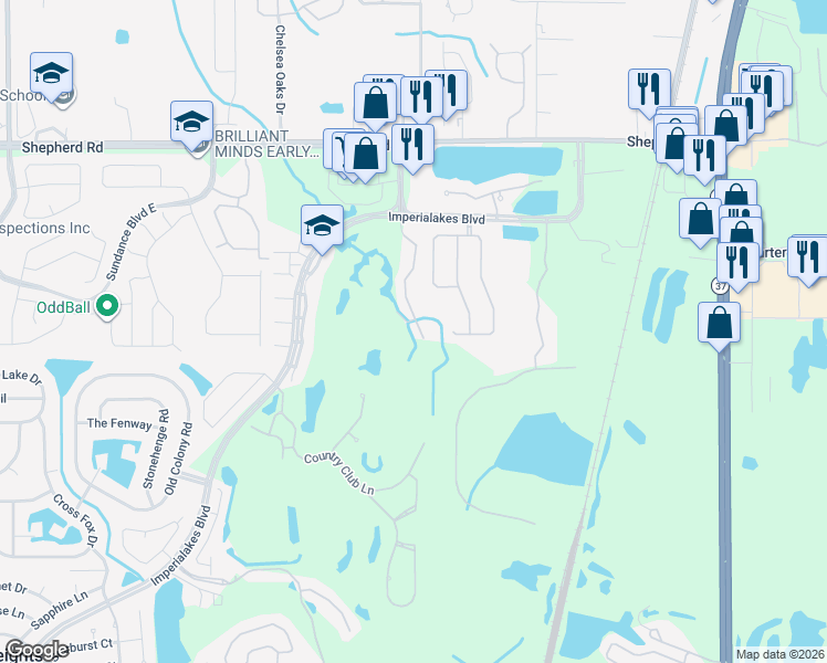 map of restaurants, bars, coffee shops, grocery stores, and more near 6123 Topher Trail in Mulberry