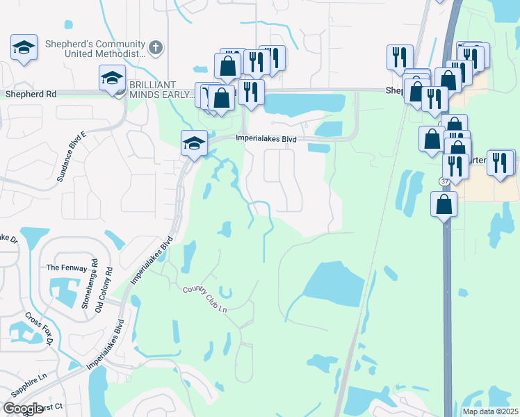 map of restaurants, bars, coffee shops, grocery stores, and more near 6123 Topher Trail in Mulberry
