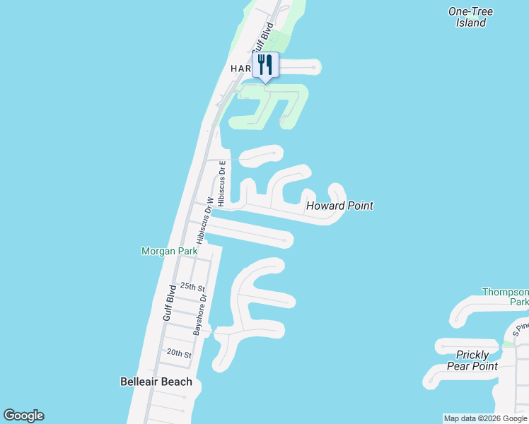 map of restaurants, bars, coffee shops, grocery stores, and more near 320 Belle Isle Avenue in Belleair Beach