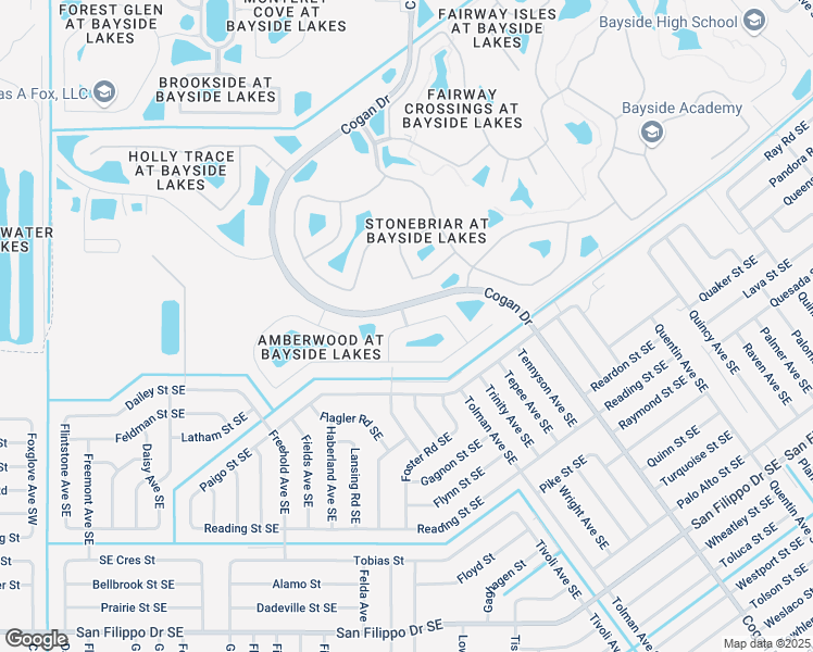 map of restaurants, bars, coffee shops, grocery stores, and more near Trymore Drive Southeast in Palm Bay