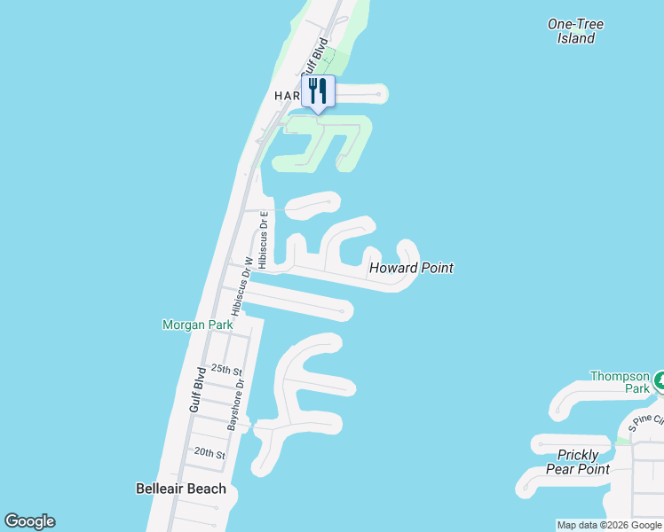 map of restaurants, bars, coffee shops, grocery stores, and more near 411 Belle Isle Avenue in Belleair Beach