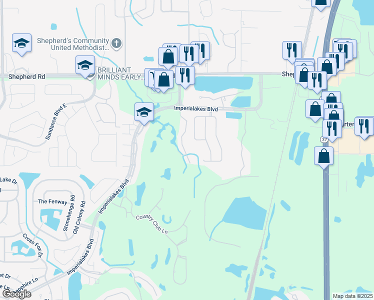 map of restaurants, bars, coffee shops, grocery stores, and more near 6087 Topher Trail in Mulberry