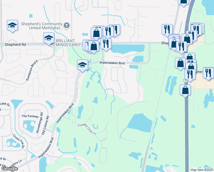 map of restaurants, bars, coffee shops, grocery stores, and more near 6085 Topher Trail in Mulberry