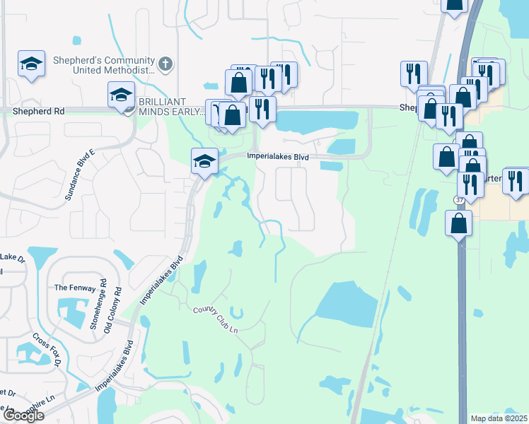 map of restaurants, bars, coffee shops, grocery stores, and more near 6081 Topher Trail in Mulberry