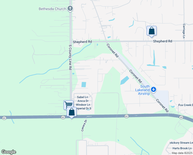 map of restaurants, bars, coffee shops, grocery stores, and more near 556 Paraiso Drive in Mulberry