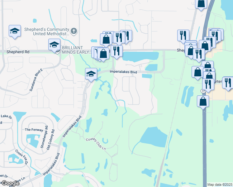 map of restaurants, bars, coffee shops, grocery stores, and more near 6063 Topher Trail in Mulberry