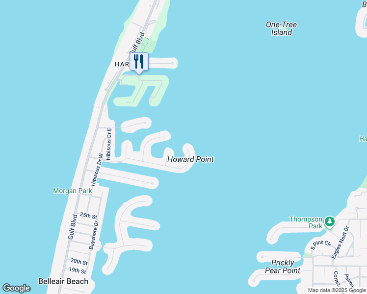 map of restaurants, bars, coffee shops, grocery stores, and more near 619 Belle Isle Avenue in Belleair Beach