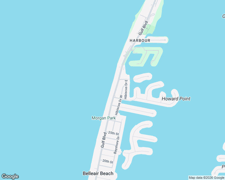 map of restaurants, bars, coffee shops, grocery stores, and more near 3200 Gulf Boulevard in Belleair Beach