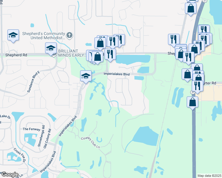 map of restaurants, bars, coffee shops, grocery stores, and more near 6029 Topher Trail in Mulberry
