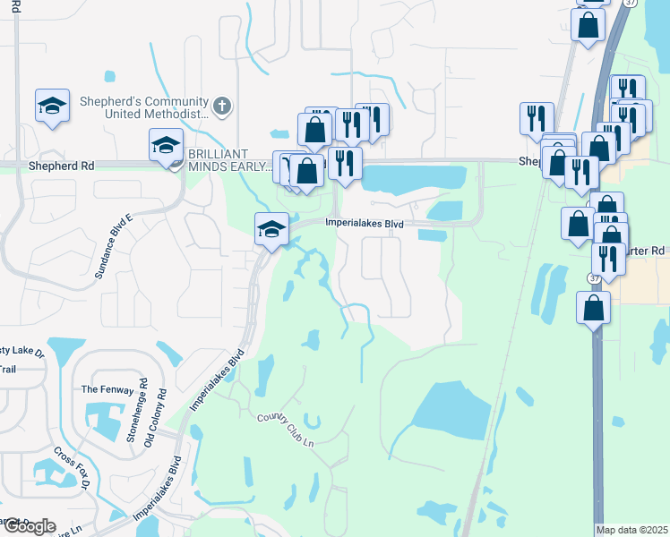 map of restaurants, bars, coffee shops, grocery stores, and more near 6052 Topher Trail in Mulberry