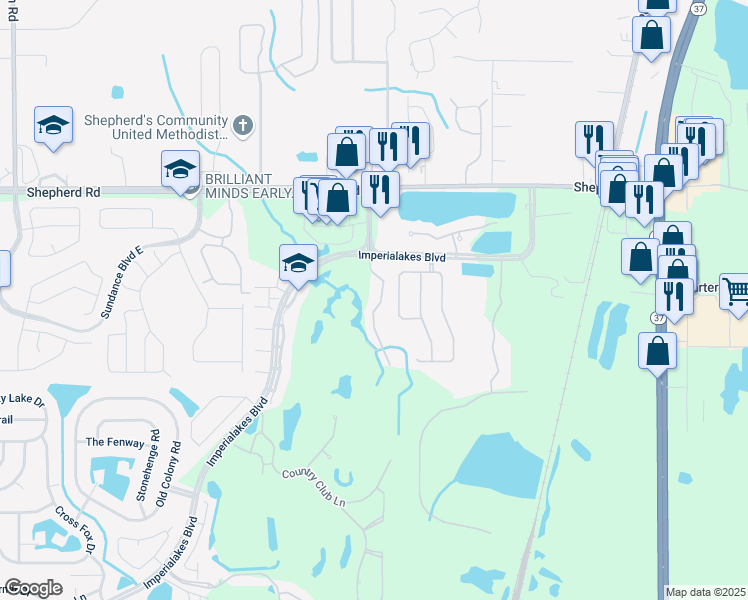 map of restaurants, bars, coffee shops, grocery stores, and more near 6024 Topher Trail in Mulberry