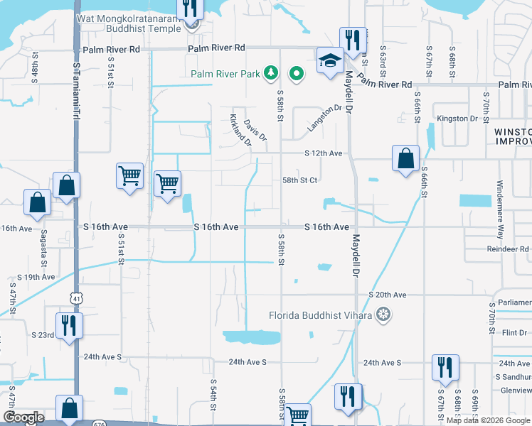 map of restaurants, bars, coffee shops, grocery stores, and more near 5745 Helmsman Court in Tampa