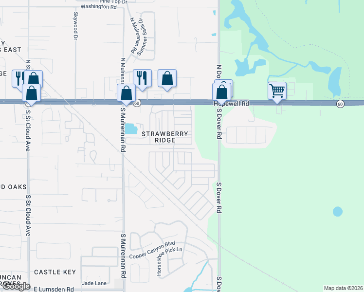 map of restaurants, bars, coffee shops, grocery stores, and more near 209 Taho Circle in Valrico