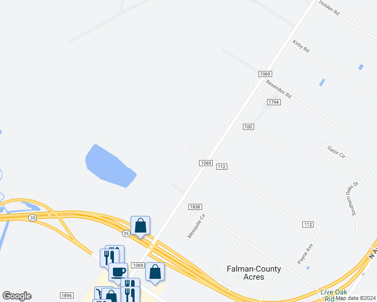 map of restaurants, bars, coffee shops, grocery stores, and more near 2699 Robert Road in Aransas Pass