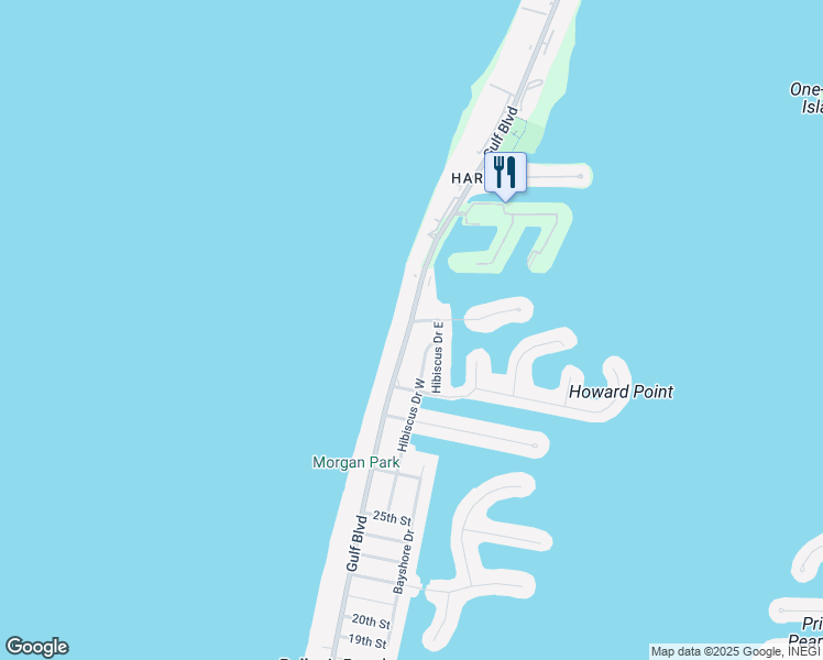 map of restaurants, bars, coffee shops, grocery stores, and more near 3321 County Road 699 in Belleair Beach