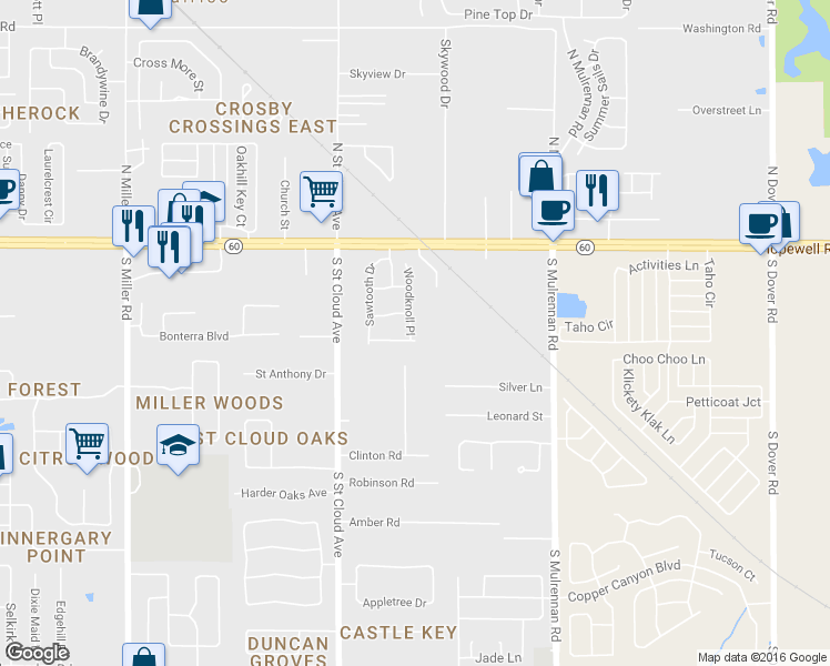 map of restaurants, bars, coffee shops, grocery stores, and more near 3031 Mojave Oak Drive in Valrico
