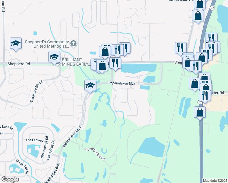 map of restaurants, bars, coffee shops, grocery stores, and more near 6024 Topher Trail in Mulberry