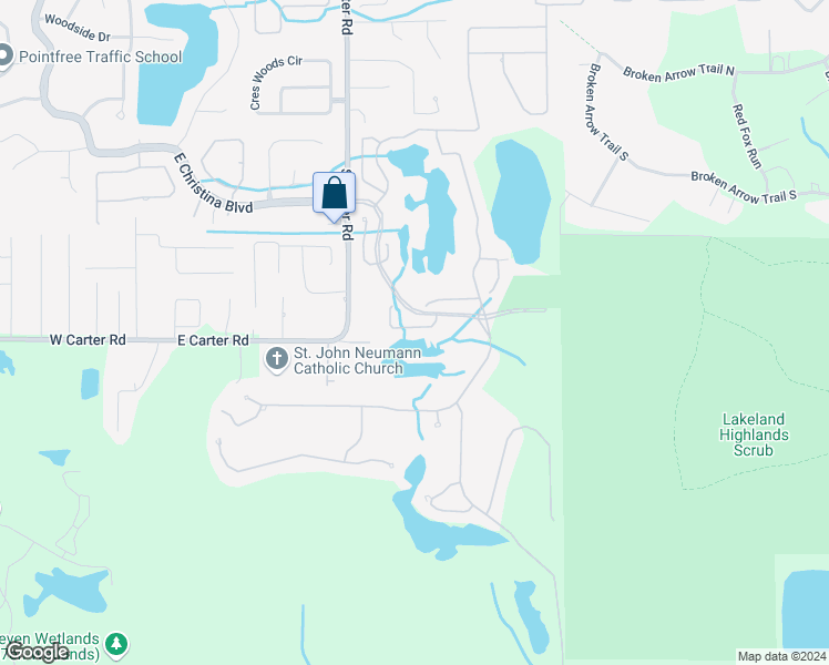 map of restaurants, bars, coffee shops, grocery stores, and more near 1119 Clearpointe Way in Lakeland