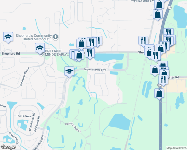 map of restaurants, bars, coffee shops, grocery stores, and more near 6003 Topher Trail in Mulberry