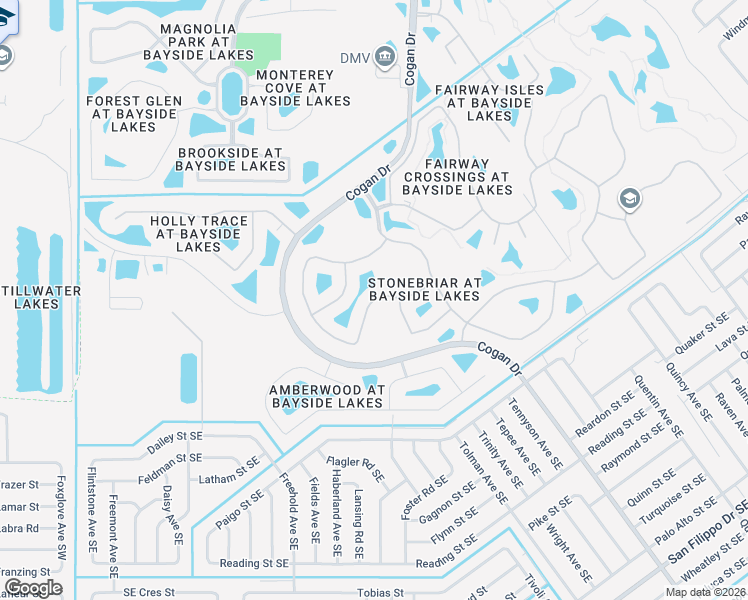 map of restaurants, bars, coffee shops, grocery stores, and more near Easton Forest Circle Southeast in Palm Bay