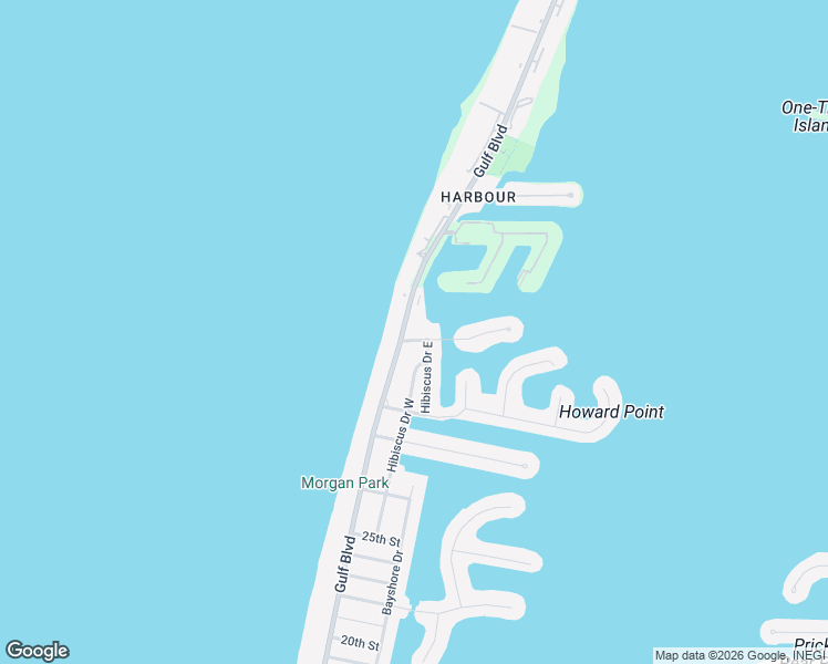 map of restaurants, bars, coffee shops, grocery stores, and more near 3341 Hibiscus Drive East in Belleair Beach