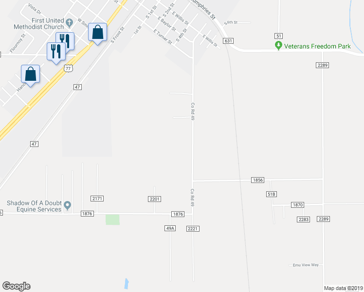 map of restaurants, bars, coffee shops, grocery stores, and more near 420 Front Street in Odem
