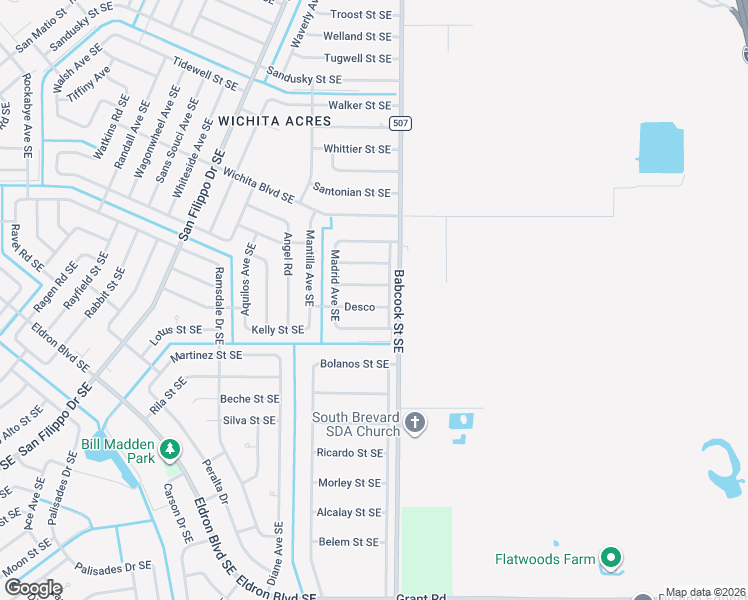 map of restaurants, bars, coffee shops, grocery stores, and more near 1678 Javier Street in Palm Bay
