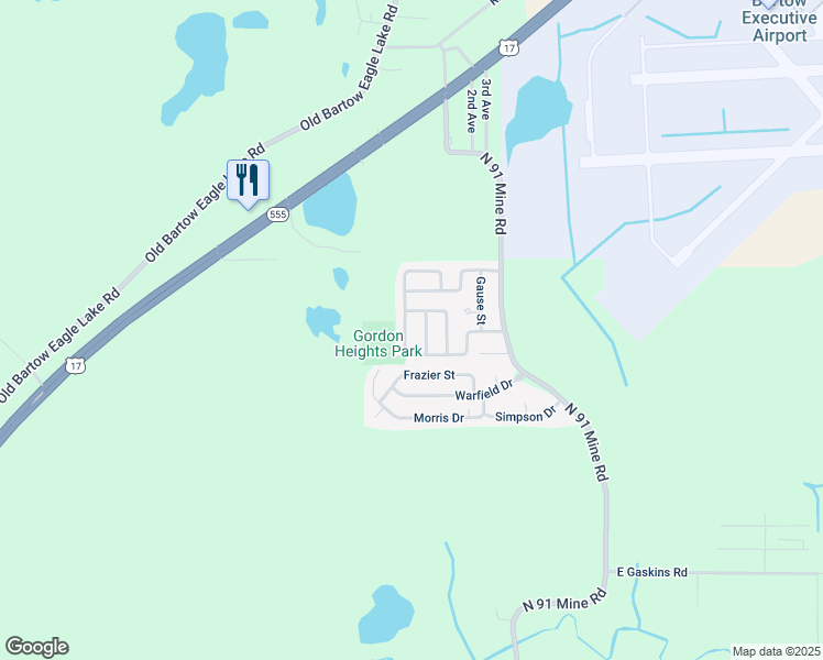 map of restaurants, bars, coffee shops, grocery stores, and more near 2894 Dudley Dr in Bartow