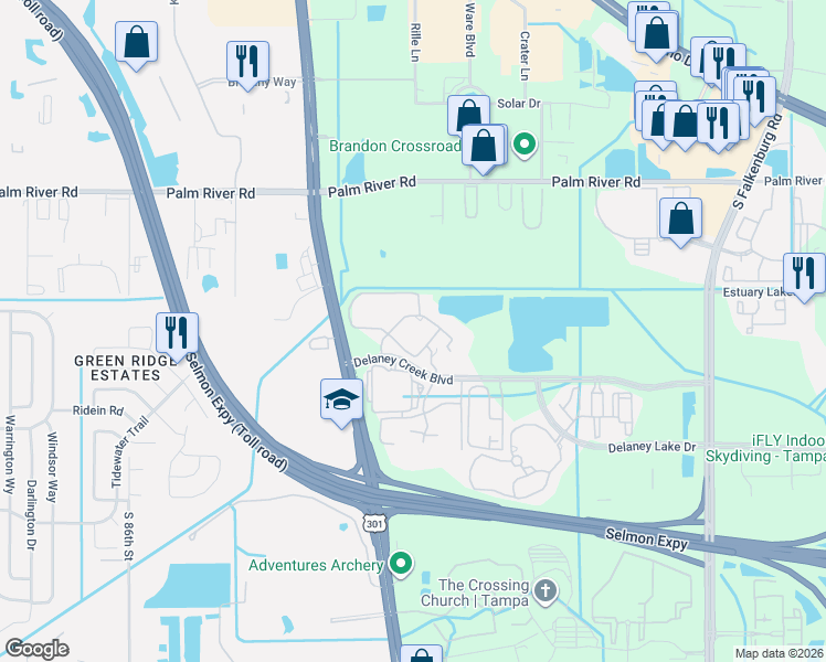 map of restaurants, bars, coffee shops, grocery stores, and more near 1306 High Hammock Drive in Tampa