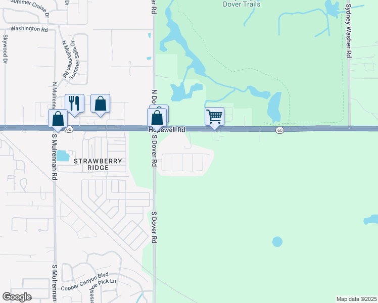 map of restaurants, bars, coffee shops, grocery stores, and more near 3820 Kearsney Abbey Circle in Dover