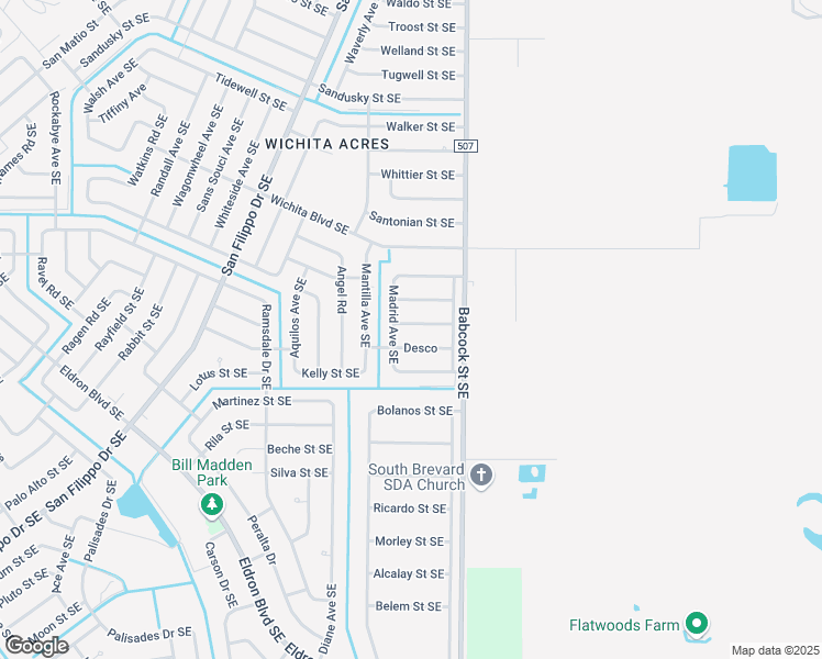 map of restaurants, bars, coffee shops, grocery stores, and more near 1639 Desco in Palm Bay