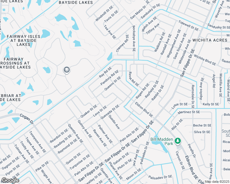 map of restaurants, bars, coffee shops, grocery stores, and more near 1063 Pappas Road Southeast in Palm Bay