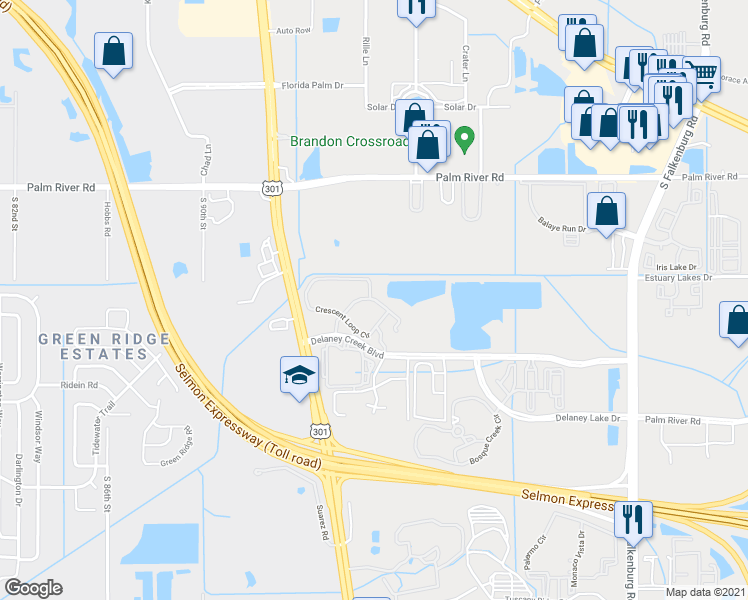 map of restaurants, bars, coffee shops, grocery stores, and more near 1207 High Hammock Drive in Tampa