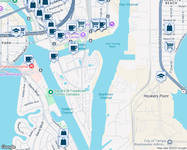 map of restaurants, bars, coffee shops, grocery stores, and more near 947 Normandy Trace Road in Tampa