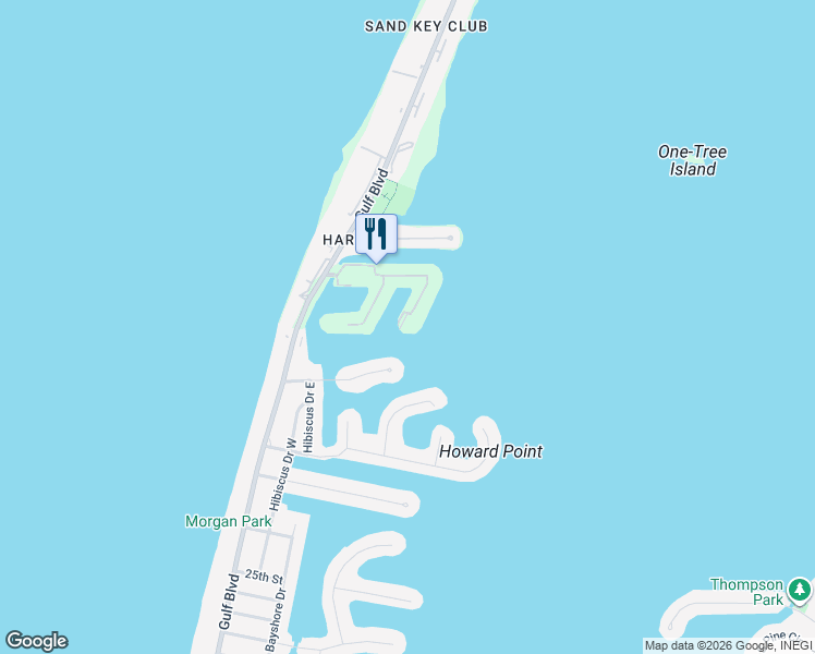 map of restaurants, bars, coffee shops, grocery stores, and more near 240 Sand Key Estates Drive in Clearwater