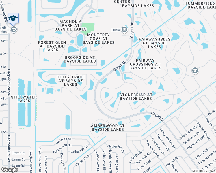 map of restaurants, bars, coffee shops, grocery stores, and more near 455 Easton Forest Circle Southeast in Palm Bay